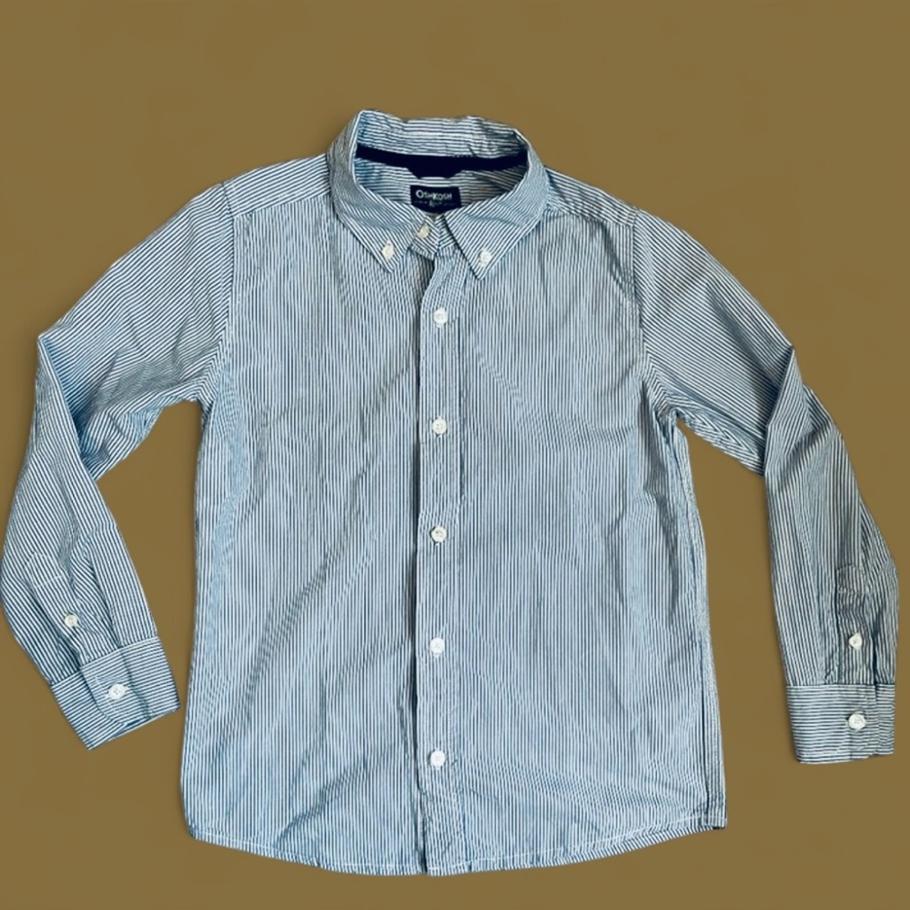 OshKosh B'gosh Little Boys' Striped Long Sleeve Button-Front Oxford Shirt